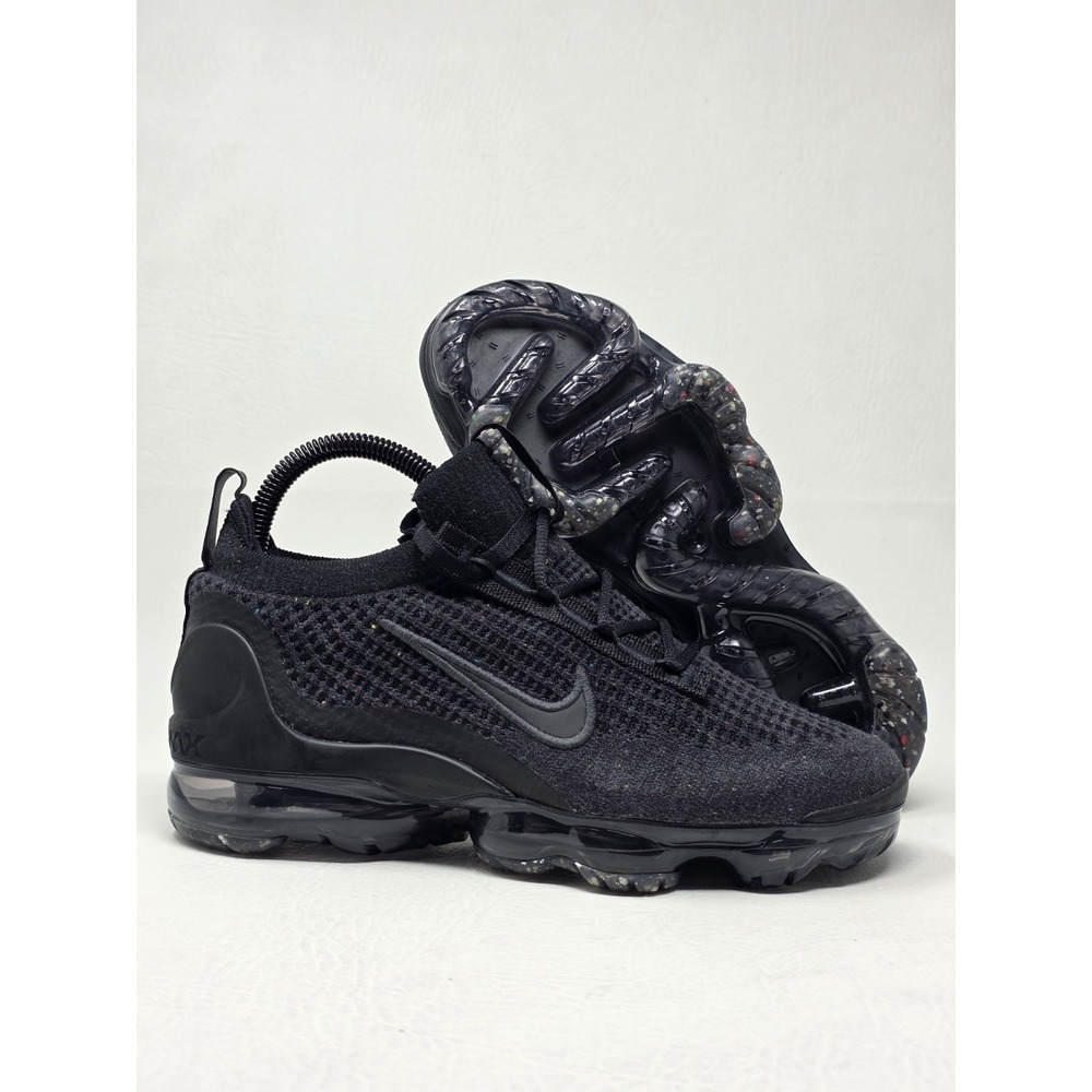 Nike Air VaporMax Flyknit 2021 Triple Black DB1550-001 Youth 4.5Y Womens 6 New